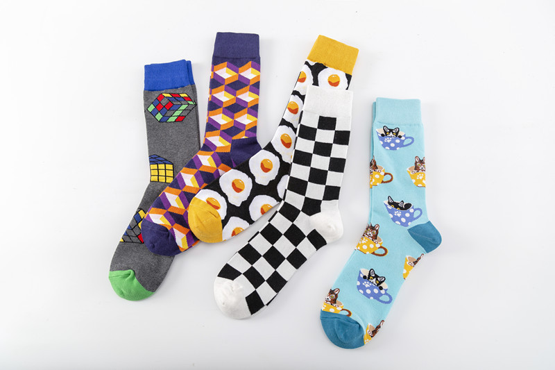 Casual, Daily Occasion A Pair Cute Men's Animal Color Block Cotton (more Than 50%) Ankle Socks