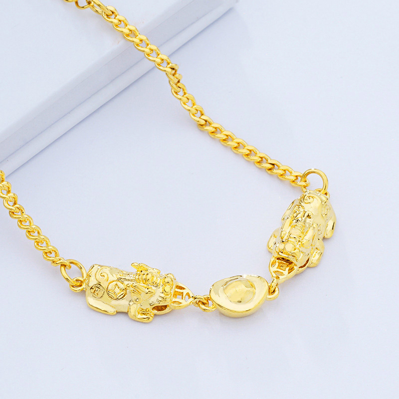 Venta al por mayor Vietnam chapado en oro 24K Doble Oro pulsera simulación oro pulsera Latón chapado 24K real lingote de oro pulsera en línea