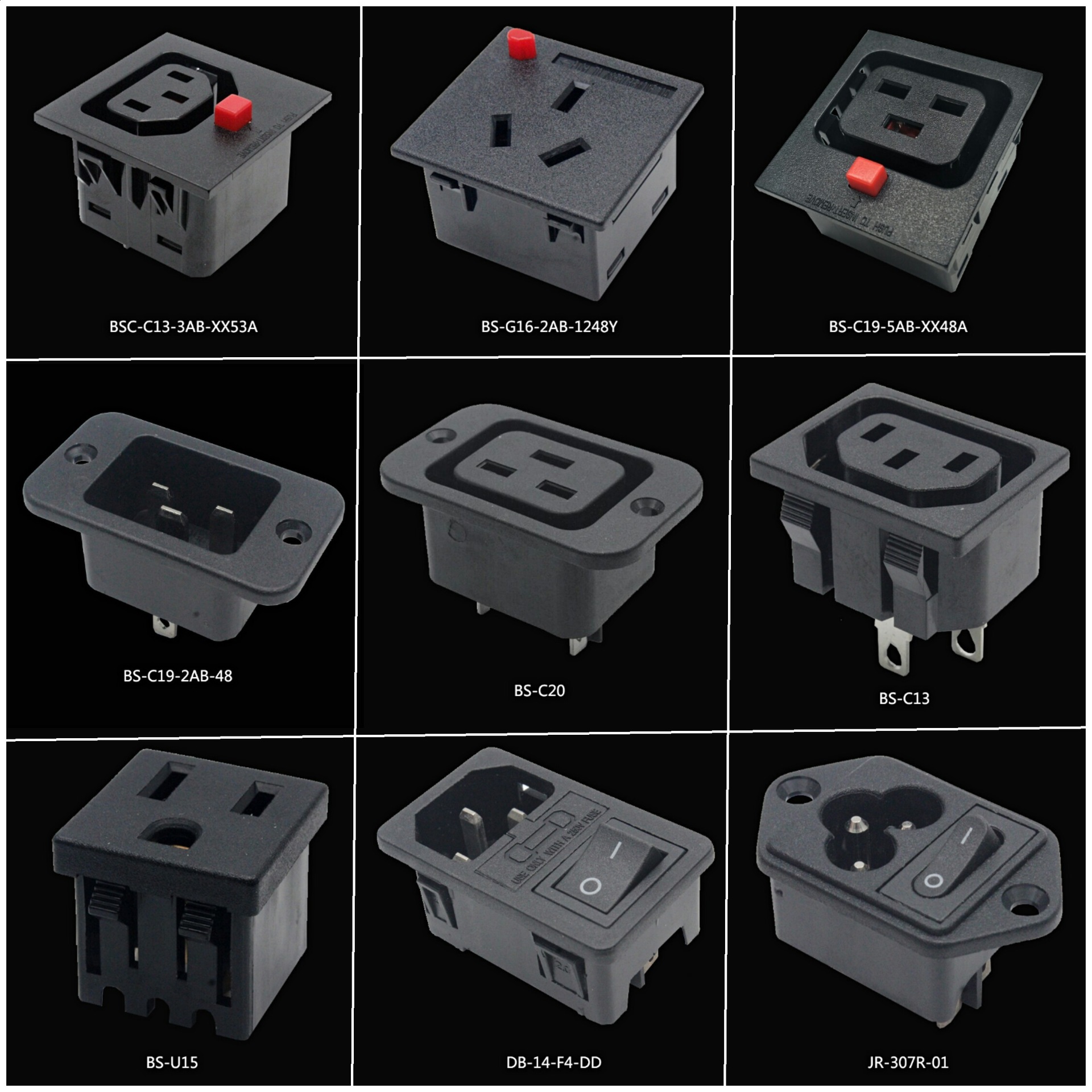 IEC电源插座C13品字母座机柜插座PDU UPS电源模块刺破式接线插座-阿里巴巴
