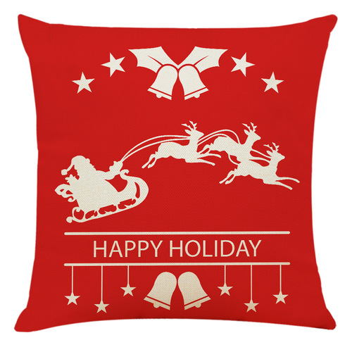 18'' Pillow Case Cushion Cover Christmas cotton linen pillow cover elk Christmas man pillow sofa cushion support customization