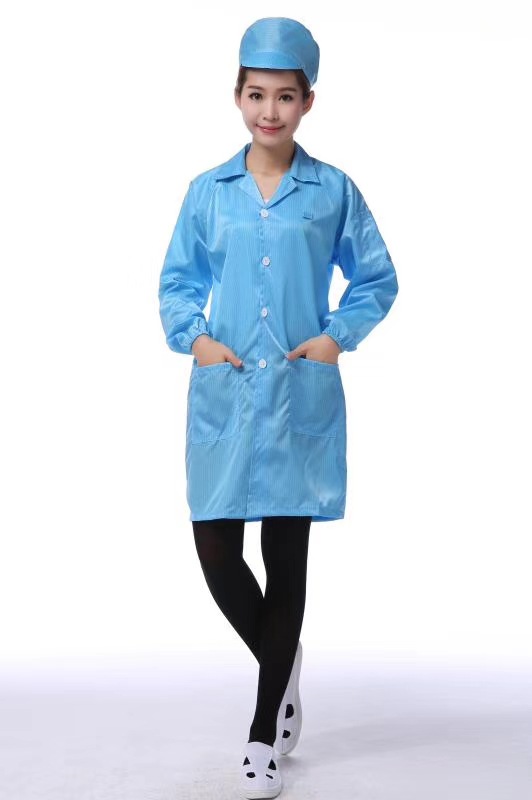 促销防静电分体服 上衣夹克防尘服工作服防护服 防化服白蓝色