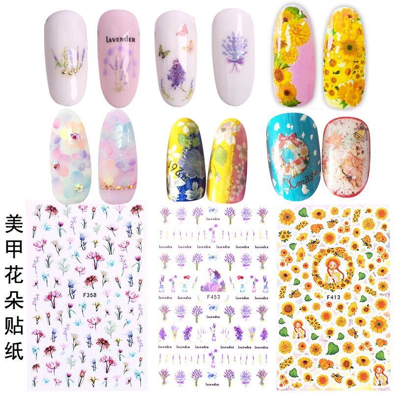 指甲油胶贴纸网红防水持久孕妇美甲贴纸全贴韩国3d成品美甲饰品