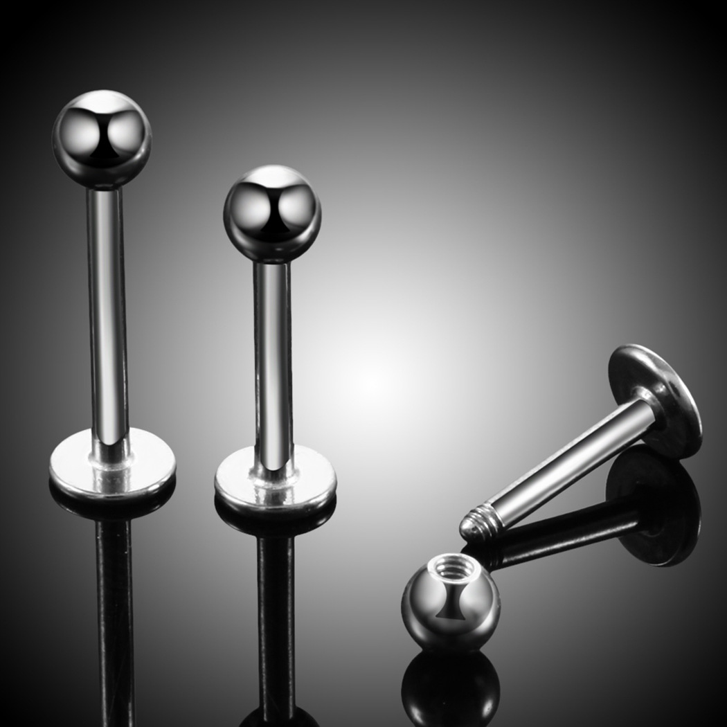 Round Pattern Unisex Gender Plating Design Fashion Round Stainless Steel Plating Lip Stud
