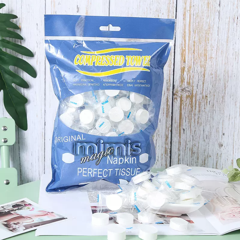 工厂旅行便携洗脸巾 无纺布美容洁面巾 100pcs一次性压缩毛巾纯棉