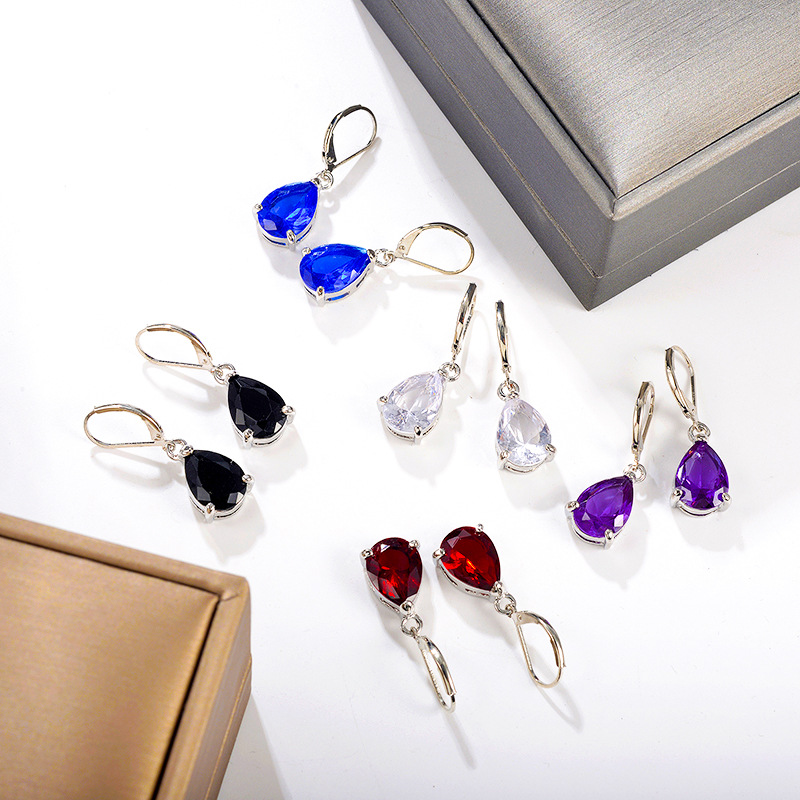 Fashion Water Droplets Alloy Plating Inlay Zircon Women's Drop Earrings 1 Pair display picture 2