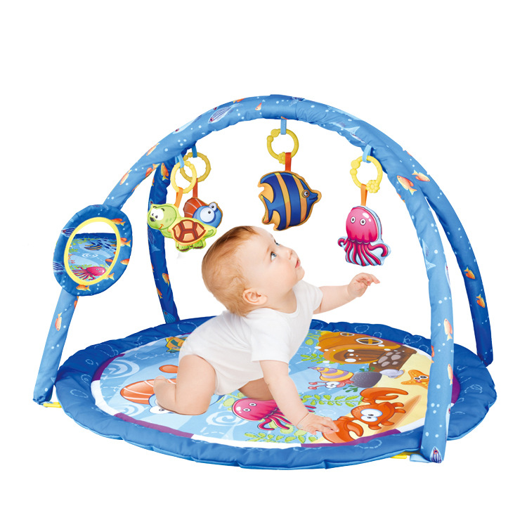婴儿多功能圆形健身架0-12个月宝宝爬行垫脚踏钢琴亚马逊跨境玩具|ms