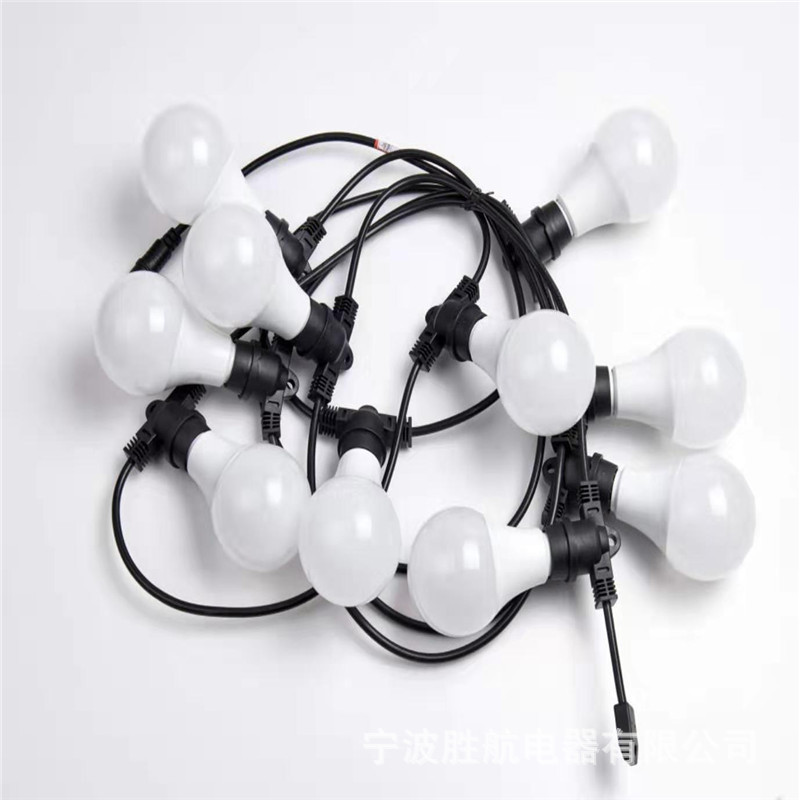 厂家供应灯串电源线美式防水灯串线欧标低压户外线E27E26灯插头