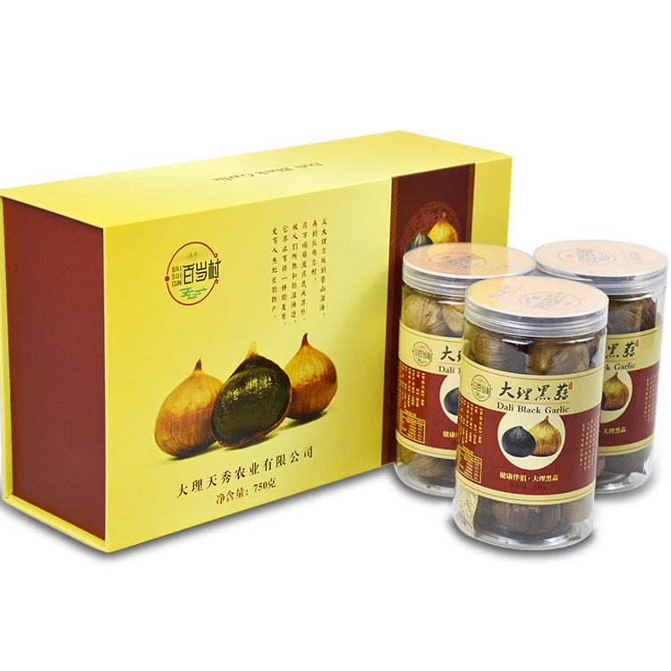 云南特产大理黑蒜3瓶礼盒装3x250g 批发厂家|ru