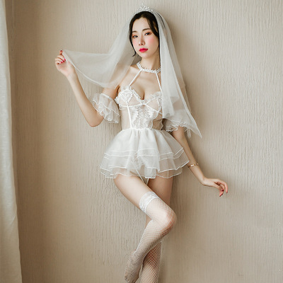 长夜漫漫白色婚纱新娘装情趣内衣女性感诱惑透明套装1514