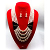 Crystal from pearl, necklace, earrings, set, accessory, European style, wholesale