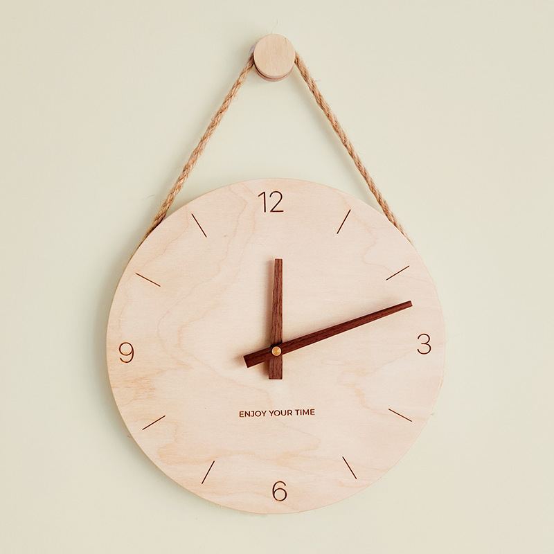 Wooden sling creative wall clock Nordic...