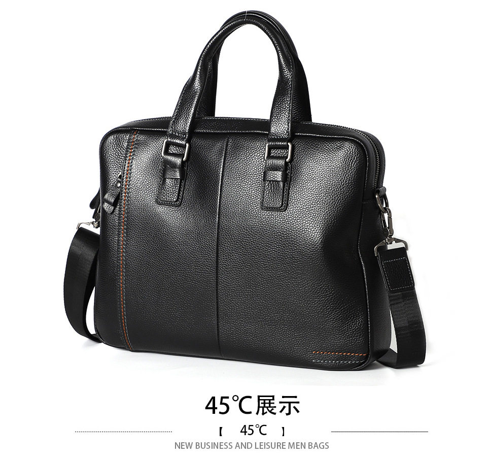 Túi xách tay nam da bò lớp đầu 28×38×8 cm kiêm túi đeo chéo, đựng laptop 13 inch — Màu cà phê, Màu xanh lam, Màu đen chi tiết 17
