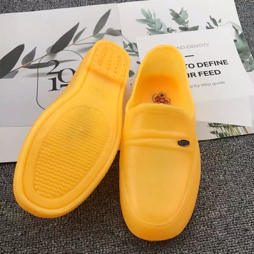 Men's Rubber Rain Boots Waterproof Men's Shoes Men's Chef Shoes Plastic Yellow Work Kitchen Shoes Construction Site Anti-Slip Flat