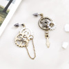 Mechanical asymmetrical retro ear clips with gears, earrings, punk style