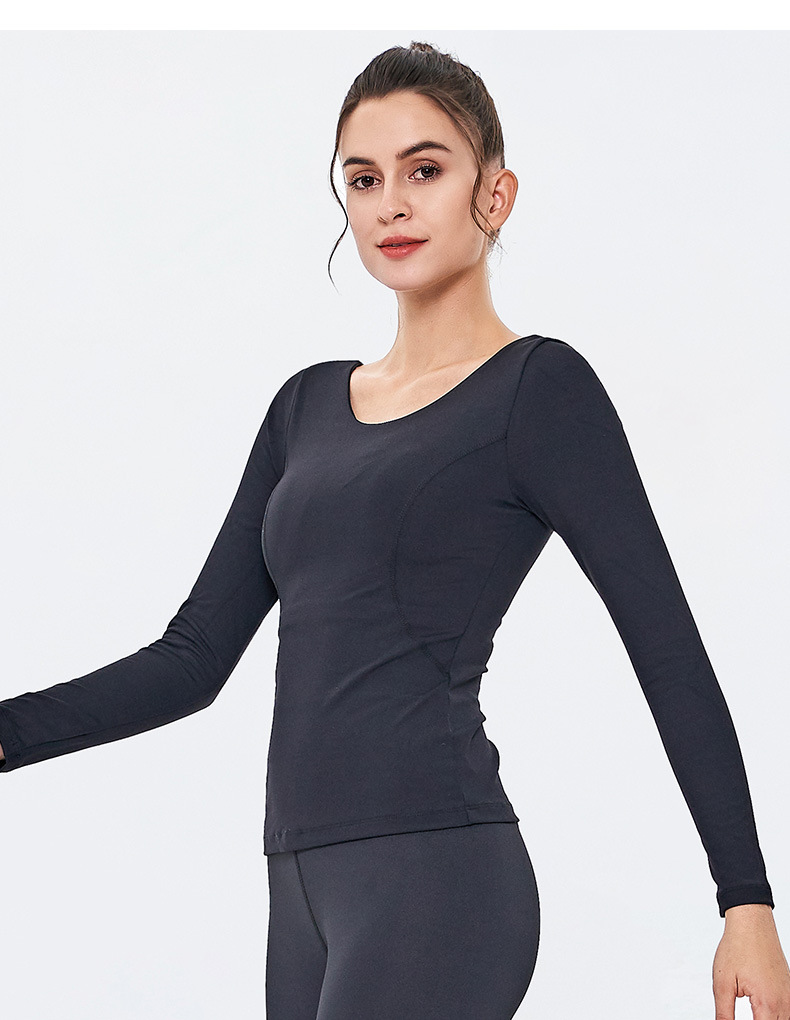 women s long-sleeved yoga top nihaostyles clothing wholesale NSSMA77044