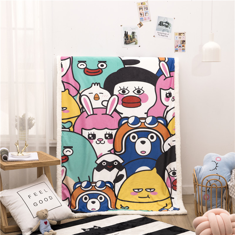 婴儿毯子双层加厚秋冬季毛毯宝宝幼儿园豆豆毯空调被子儿童盖毯子|ms