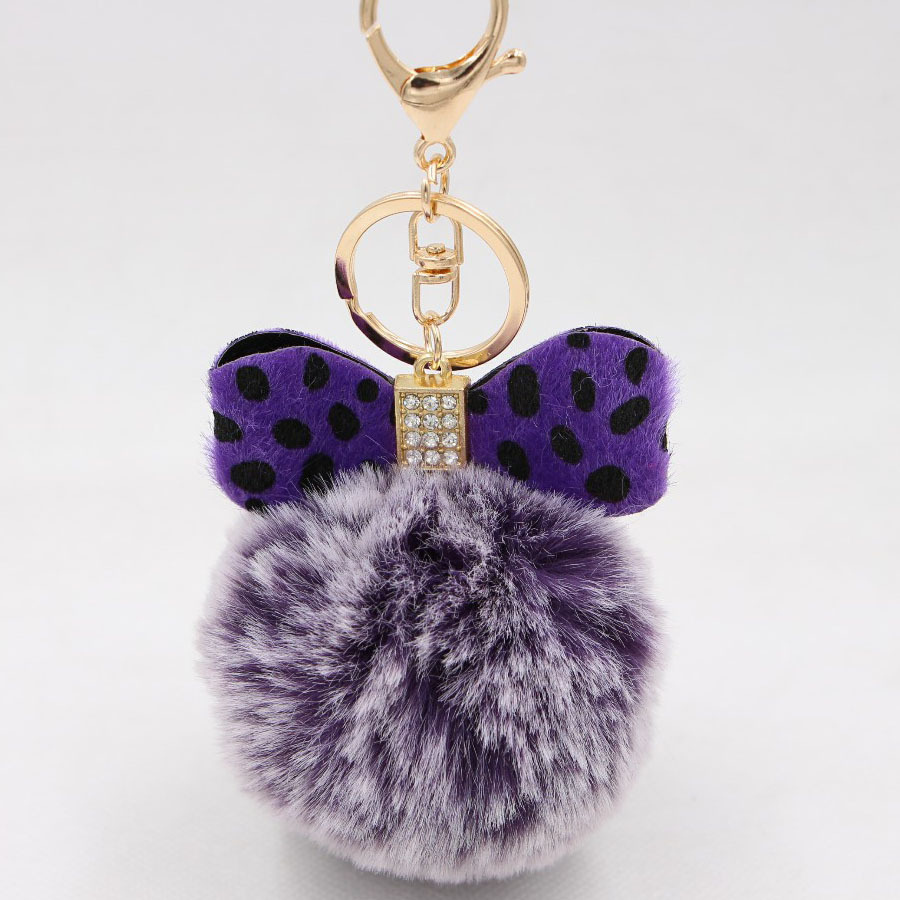 1 Piece Fashion Bow Knot Leopard Pu Leather Women's Bag Pendant Keychain display picture 4