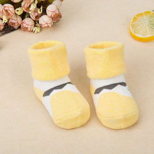 Striped terry socks children's socks boys girls baby pure cotton terry socks baby thickened warm socks wholesale