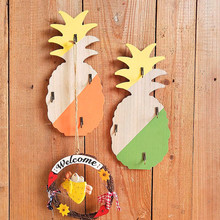 美式乡村菠萝木制装饰挂钩进门处挂衣架钥匙钩衣帽钩创意壁挂壁饰