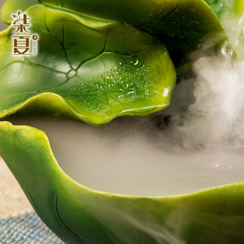 Factory Lotus Leaf Water Flow Creative Small Ornament Feng Shui Living Room Decoration Resin Craft Wholesale Agent