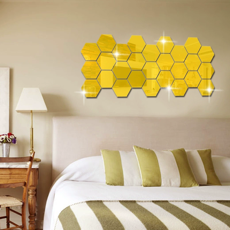 Acrylic 3D Self-Adhesive Wall Mirror, Waterproof, 12-Piece Set, Multiple Sizes