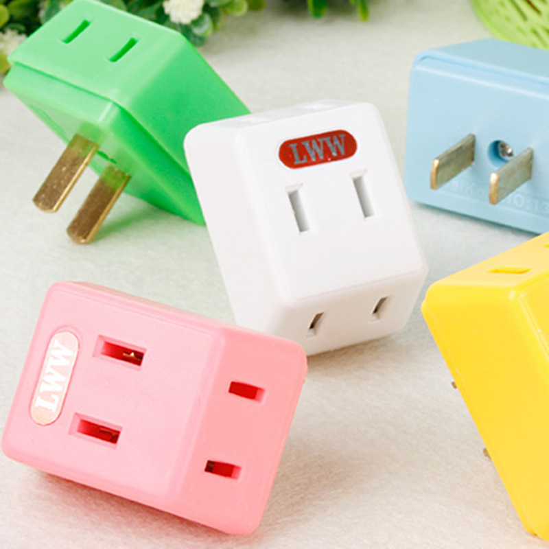 跨境货源 一转三美规 一拖三电源转换插头旅行插头1转3插座 现货