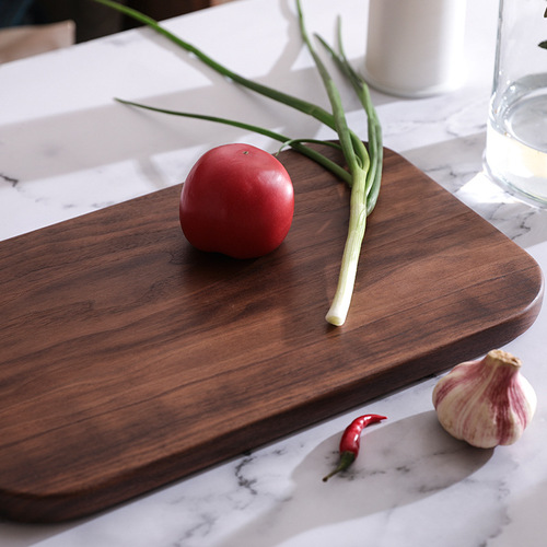 [Premium Model] Black Walnut Solid Wood Cutting Board, Kitchen-Grade Wooden Chopping Block—Unpainted, Perfect for Cutting Fruit, with Optional Logo Printing