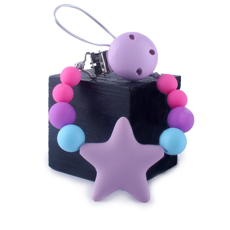 Nueva Cadena de chupete para bebés cadena anti-caída bebé dientes de silicona molienda cadena anti-perdida suministros maternos e infantiles comercio exterior