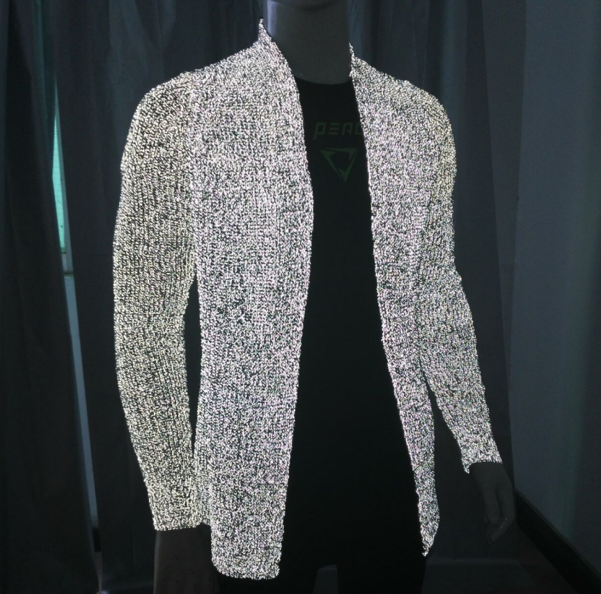 新款欧美新款 反光针织毛衣 整面反光 简约型反光毛衣 反光外套