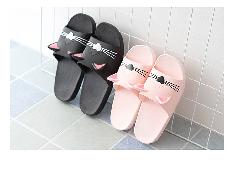 Unisex Fashion Cat Round Toe Flip Flops display picture 1