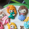 Realistic cartoon cream phone case for princess with accessories, hair accessory, earrings, resin, handmade