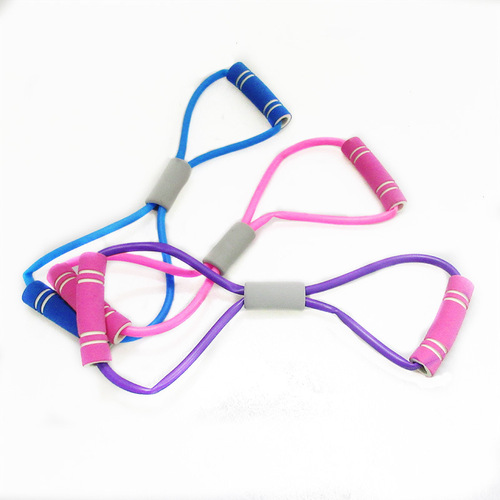 Eight-shaped tensioner for women, figure-8 tensioner, latex men's and women's shoulder-opening arm elastic rope home training back and chest expansion