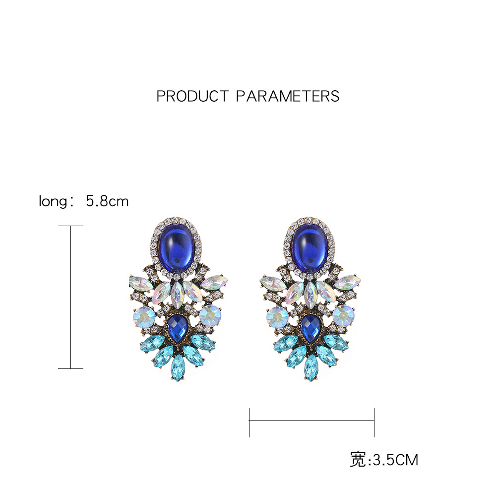 Fashion Geometric Alloy Cracked Gemstone Earrings Wholesale display picture 20