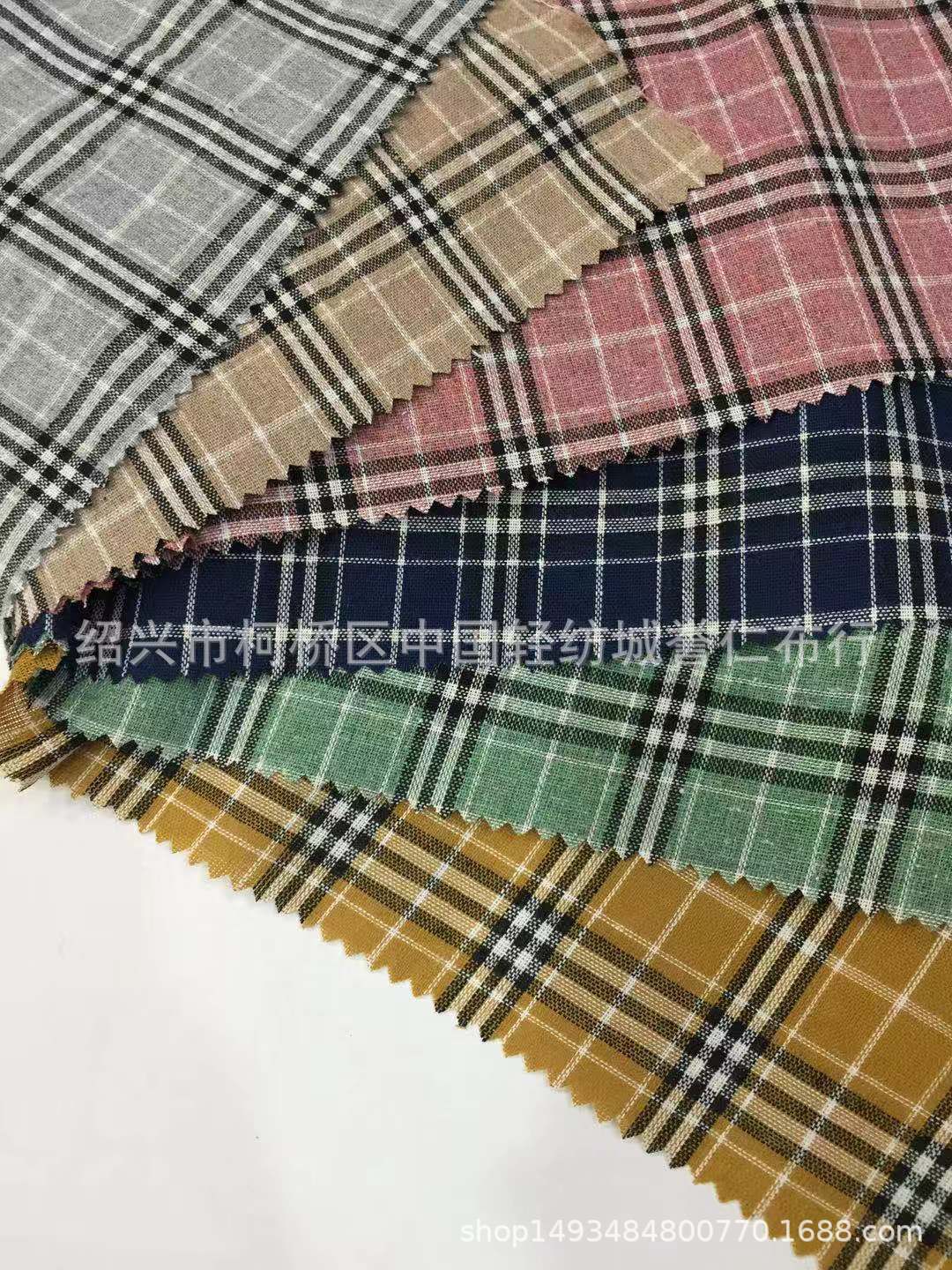 厂家直销现货供应 色织格子涤棉布 21支混纺涤棉 衬衫面料鞋帽均