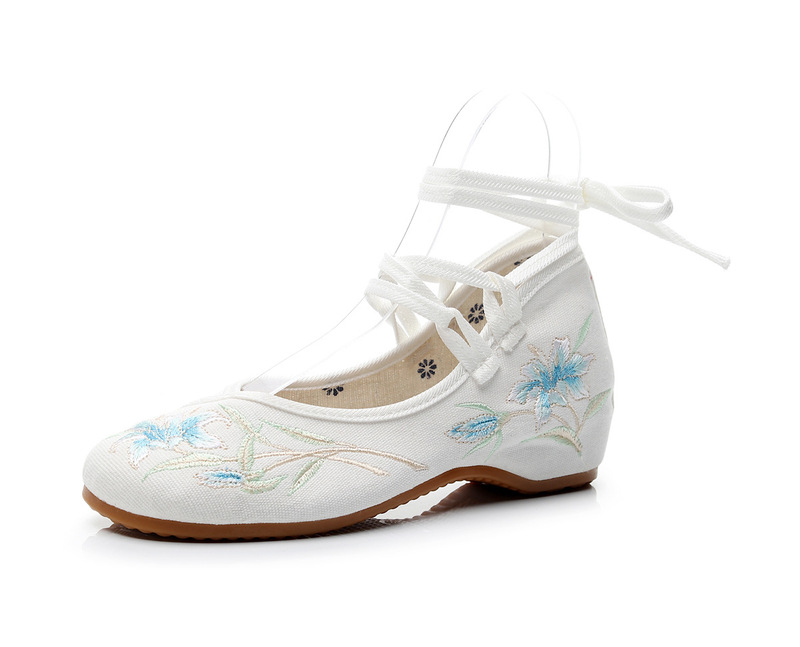 2019 3cm Embroidered Cloth Shoes Ethnic Style Inner Elevated Square Dance Hanfu Shoes