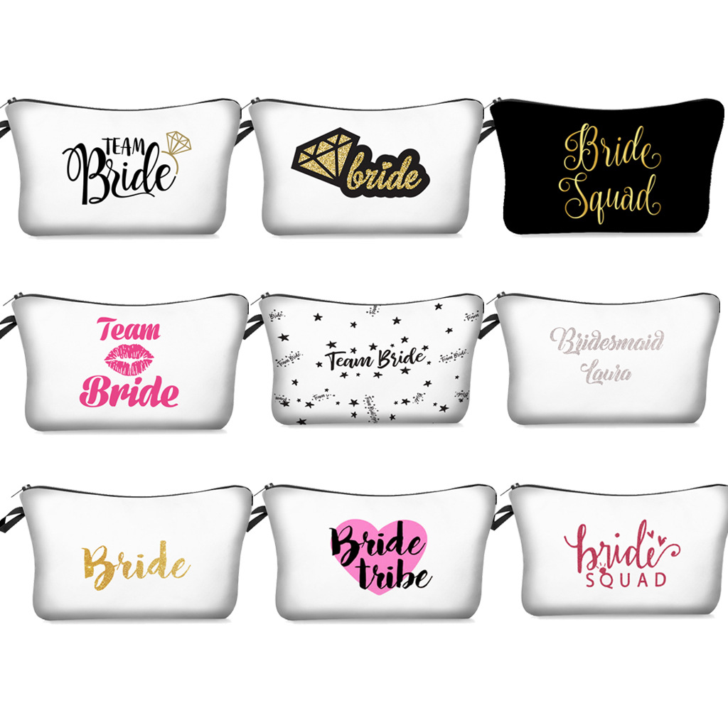 Collection of digital printing bridal bride makeup bag storage bag cross border pop