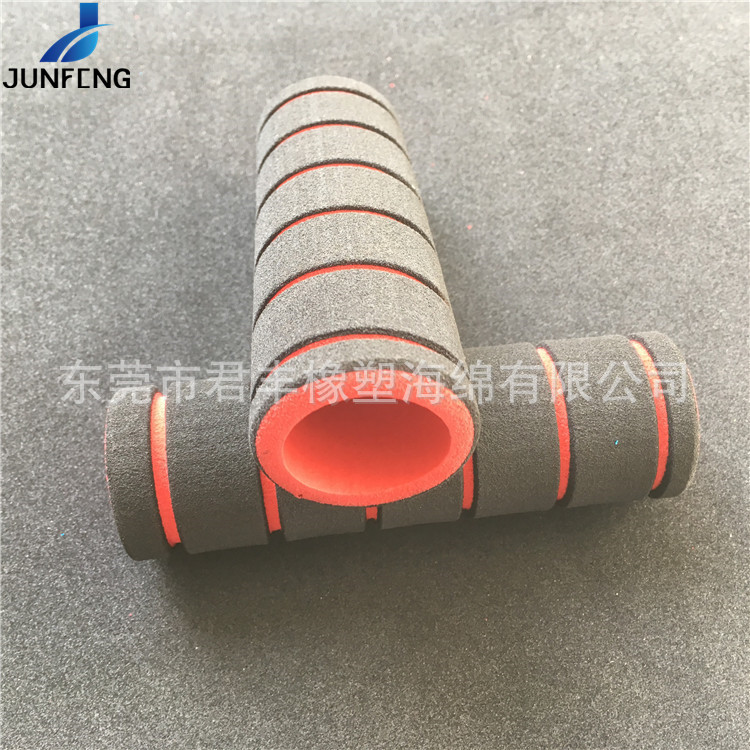 双层六沟槽NBR童车吸汗把套橡塑海绵发泡套管防滑丁腈橡胶