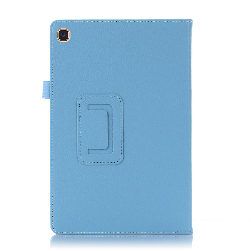 For Samsung Tab A 10.1 flat protective cover T510/T515 two-fold litchi pattern bracket dormant leather cover