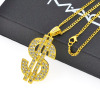 Small accessory hip-hop style, pendant suitable for men and women, necklace, European style, diamond encrusted