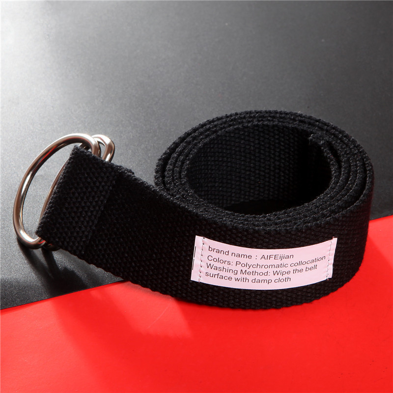 Black with logo round buckle