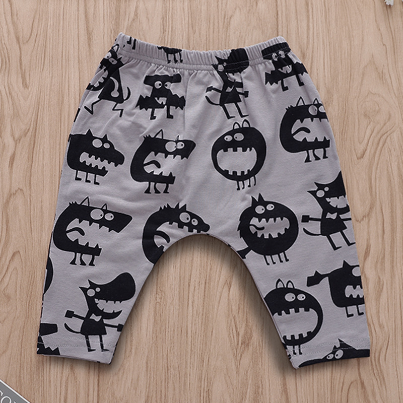 Baby Cotton Pants - Monster Print
