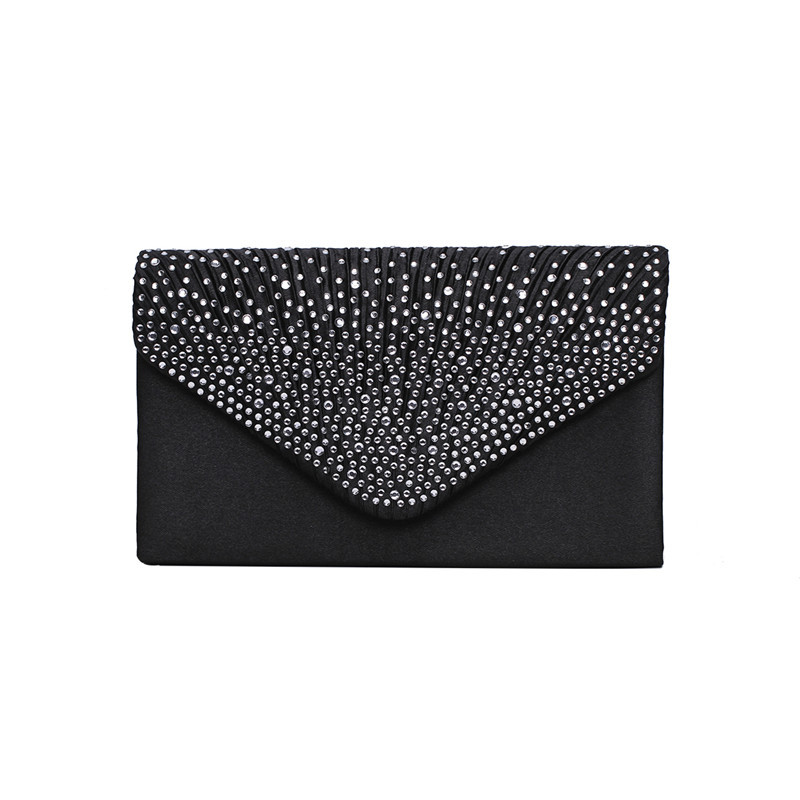 European and American high-end Dinner Bag, women's evening bag, banquet bag, silk and satin, hot drill envelope bag, hand bag