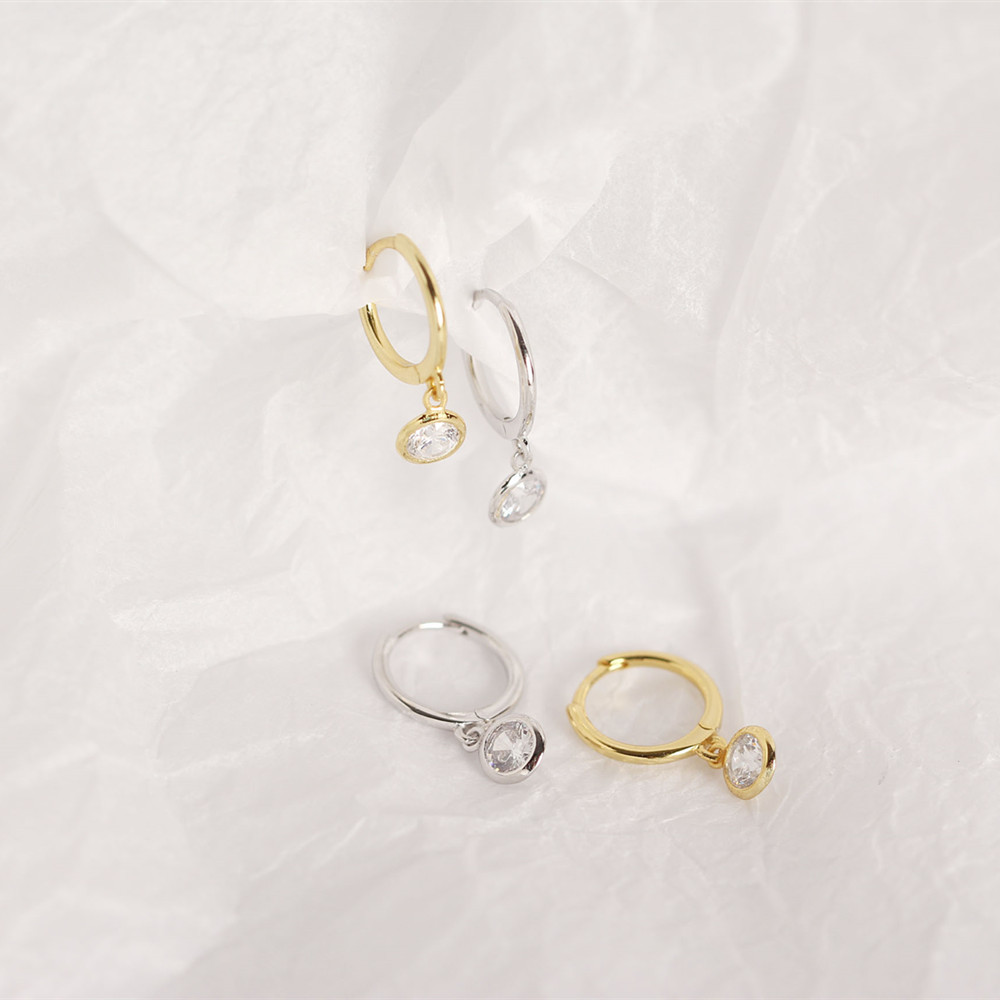 Geometric Fashion 925 Sterling Silver Gem Plating Earrings display picture 6