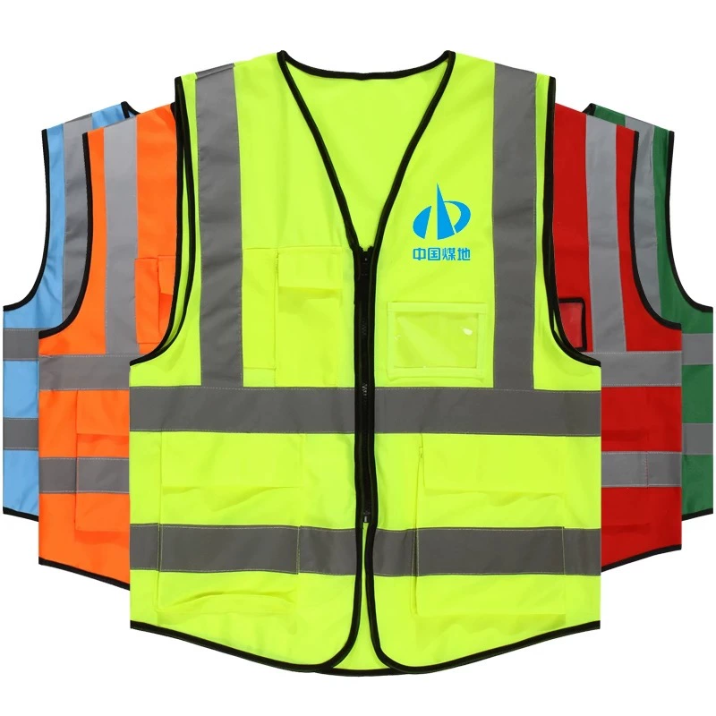 Светоотражающий жилет с множеством карманов и надписью, флуоресцентный жилет для санитарных служб, строительства, обслуживания дорог, велоспорта, защитная одежда, сигнальный жилет