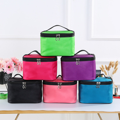 2019网红手提四方化妆包韩版大容量收纳包男女旅行纯色简约洗漱包|ms