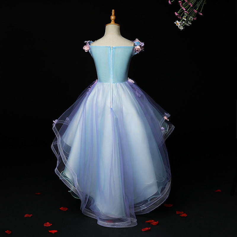 Flower Girl dress Princess dress line shoulder Flower Girl piano dress Girl host children dress_voghion.com