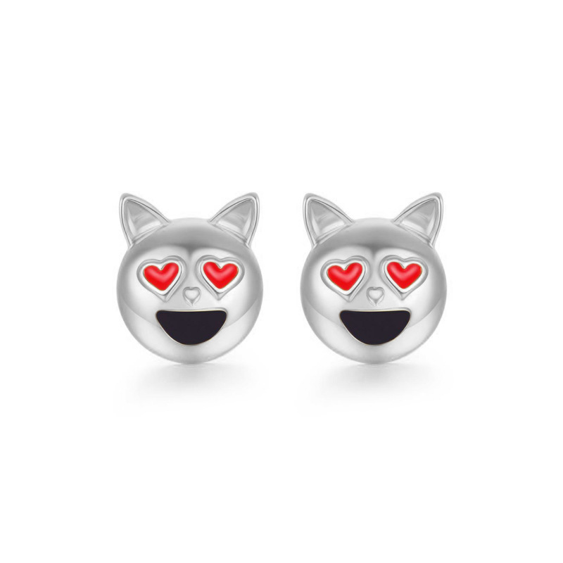 Alloy Oil Dripping Fashion Smile Emoji Dogs Ladybugs Earrings Nihaojewelry display picture 12