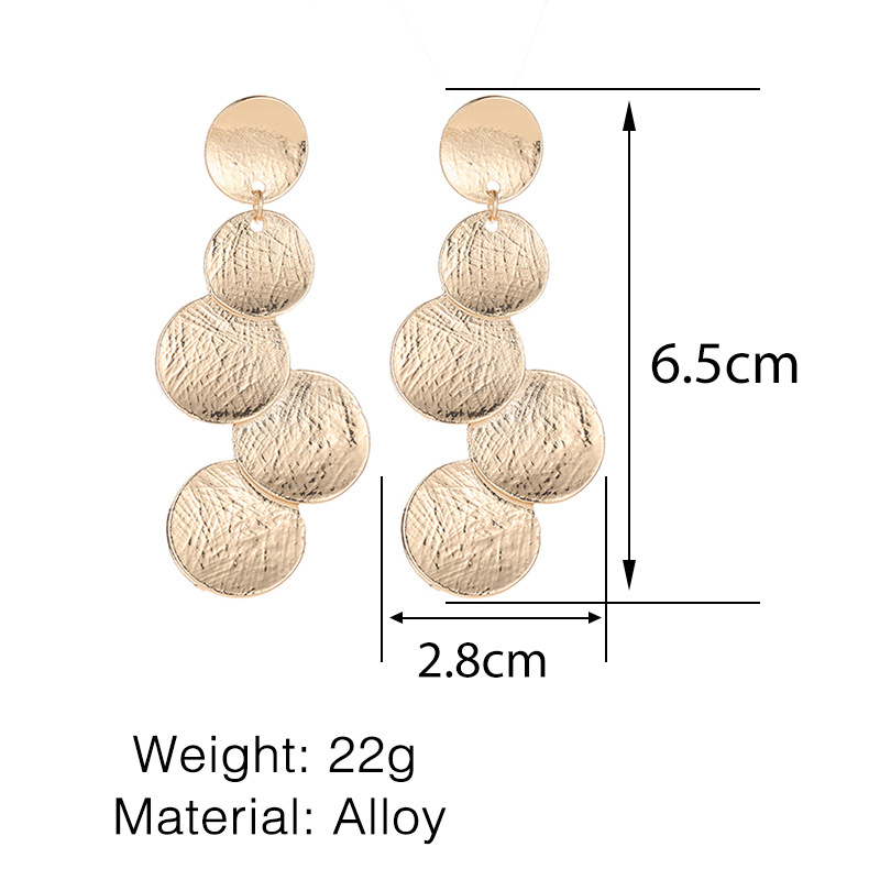 1 Pair Exaggerated Round Alloy Plating Women's Drop Earrings display picture 1