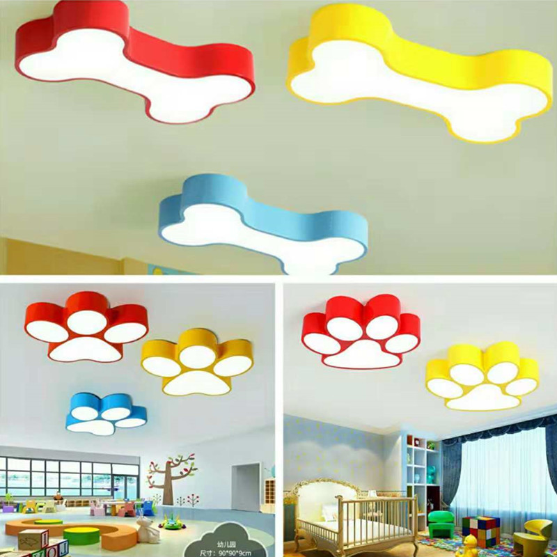 Ceiling Lamp Pet Shop LEDCreative Dog Paw Bone Bedroom Lamp Children's Room Lamp Playground Kindergarten Classroom Lamp