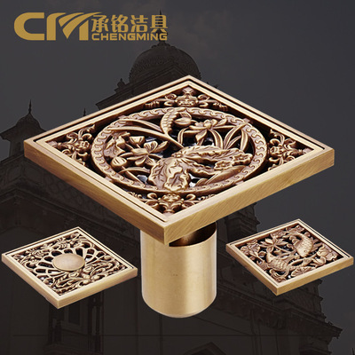 All copper To fake something antique European style thickening Deodorant the floor drain TOILET toilet square Water seal the floor drain TaoBao Best Sellers new pattern